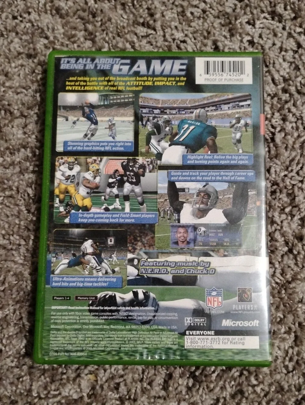 NFL Fever 2002 (Original Xbox) - Disc & Case